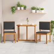 vidaXL Cadeiras de Jardim Sem Braços com Almofadas - Conjunto com 2 - Madeira de Acácia Sólida