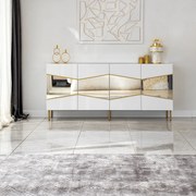 Console Nice – Branco/Ouro – 180x80x40 cm