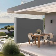Toldo lateral 180 x 450 cm com caixa de aço, resistente à ferrugem, extensível Antracite