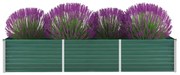 vidaXL Canteiro elevado de jardim aço galvanizado 240x80x45 cm verde