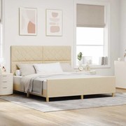 Cama de tecido creme vidaXL 180x200 cm