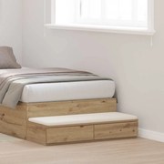 Camas com Gavetas vidaXL Carvalho Artisan 90x36,5x16,5 cm em Madeira Derivada