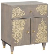 vidaXL Mesa de cabeceira com porta com gaveta Cinzeto 50 x 33 x 60 cm