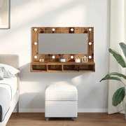 Toucador de Parede com Luzes LED - 90x31,5x62 cm -  madeira velha