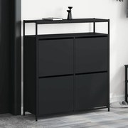 vidaXL Sapateira c/ 4 gavetas articuladas 100x34x112 cm preto