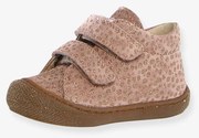 Botinhas em camurça, estampado póneis, da NATURINO®, especial primeiros passos rosa-pálido