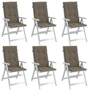 vidaXL Almofadões p/ cadeiras altas 6 pcs 120x50x4 cm mesclado tecido