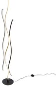 Design vloerlamp zwart met goud incl. LED dimbaar - Blaze Design