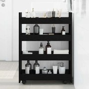 vidaXL Carrinho de Armazenamento Estreito 4 Camadas Carvalho Negro Madeira Engenharia