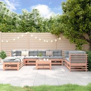 vidaXL 9 pcs conjunto lounge de jardim madeira de douglas maciça