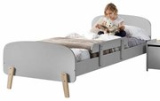 Cama infantil KIDDY (90x200) + Estrado + grade de segurança Cinzenta