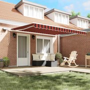vidaXL Toldo Retrátil Laranja / Marrom Laranja Castanho 400 × 350 cm