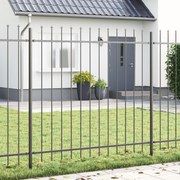 Cerca de Jardim vidaXL com Topo de Lança Cinza 3,4x1,5 m Aço