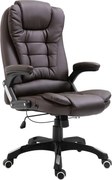 vidaXL Cadeira de escritório em couro artificial castanho