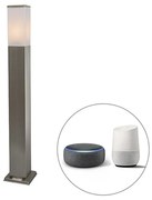 LED Candeeiro exterior inteligente 80 cm aço incl. Wifi P45 - Malios Moderno,Design