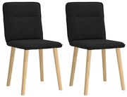 vidaXL Cadeiras de jantar 2 pcs tecido preto
