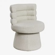 Cadeira De Jantar Giratória Estofada Protea Bouclé Cores Naturais - Sklum