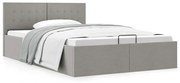 vidaXL Cama hidráulica c/ arrumação 140x200cm tecido cinza-escuro