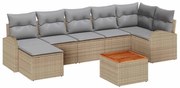 vidaXL Conjunto de Sofá de Jardim 8 pcs Bege, cinza claro Grande