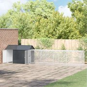 vidaXL Gaiola para Pássaros Antracite 619 x 111 x 142 cm