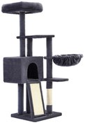 Árvore de gatos multi-nível com plataformas acolhedoras | FEANDREA | 132 x 45 x 40 cm | cinzento | PCT132G01.