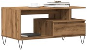 vidaXL Mesa centro 90x49x45 cm derivados de madeira carvalho artisiano