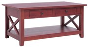 vidaXL Mesa de centro 100x55x46 cm madeira de mogno maciça castanho