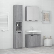vidaXL 3 pcs conjunto móveis WC derivados de madeira cinzento sonoma