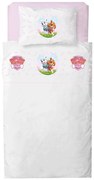 Jogo de cama infantil de flanela Patrulha Pata - Solteiro, Rosa