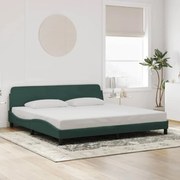 vidaXL Estrutura de cama Dover 200x200 cm veludo verde-escuro