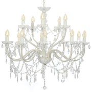 vidaXL Lustre com 2 andares branco 15 x lâmpadas E14