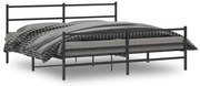 vidaXL Estrutura de cama com cabeceira e pés 193x203 cm metal preto
