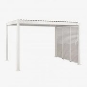 Pérgola Bioclimática De Alumínio Com Lâminas E Painel Lateral Druvia Gardénia Branco & Pérgula De 3x4 M Com 3 Painéis De 90,5 Cm - Sklum
