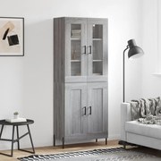 vidaXL Armário alto 69,5x34x180 cm derivados de madeira sonoma cinza