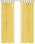 vidaXL Cortinas em voile 2 pcs 140x175 cm amarelo