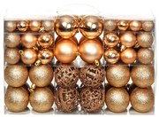 Conjunto de bolas de natal 100 pcs 3/4/6 cm rosa/dourado