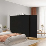 350285 vidaXL Biombo/divisória com 4 painéis 698x180 cm tecido preto