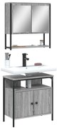 2 pcs conjunto móveis WC derivados de madeira sonoma cinza