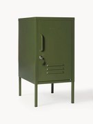 Mesa de cabeceira em metal Maven, com opção de abertura à esquerda ou à direita