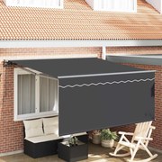 vidaXL Toldo Retrátil Manual Cinzento e antracite 300 x 250 cm