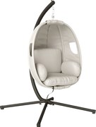 Outsunny Cadeira suspensa com estrutura, cesto dobrável com almofada espessa, altura ajustável, cinto de segurança até 120 kg | Aosom Portugal