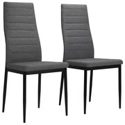 vidaXL Cadeiras de jantar 2 pcs tecido cinzento-claro