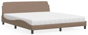 Cama com colchão 180x200 cm couro artificial cappuccino