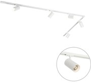 Sistema de iluminação de trilho moderno com 5 focos brancos monofásicos GU10 70mm - Iconic Jeana Luxe