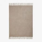 Manta 150x130 Cm Com Franjas Dorota Castanho Trigo - Sklum