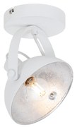 Luminária de teto industrial branca com prata 15 cm ajustável - Magnax