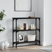 vidaXL Mesa consola 75x22,5x75 cm derivados de madeira preto