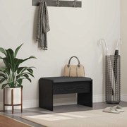 vidaXL Banco de Hall com almofada Carvalho Preto 63 x 38 x 40 cm