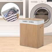 Cesto para Roupa Suja de Bambú Capacidade de 100L Cesta para Roupa Suj