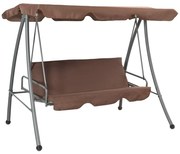 vidaXL Baloiço de jardim com toldo cor café